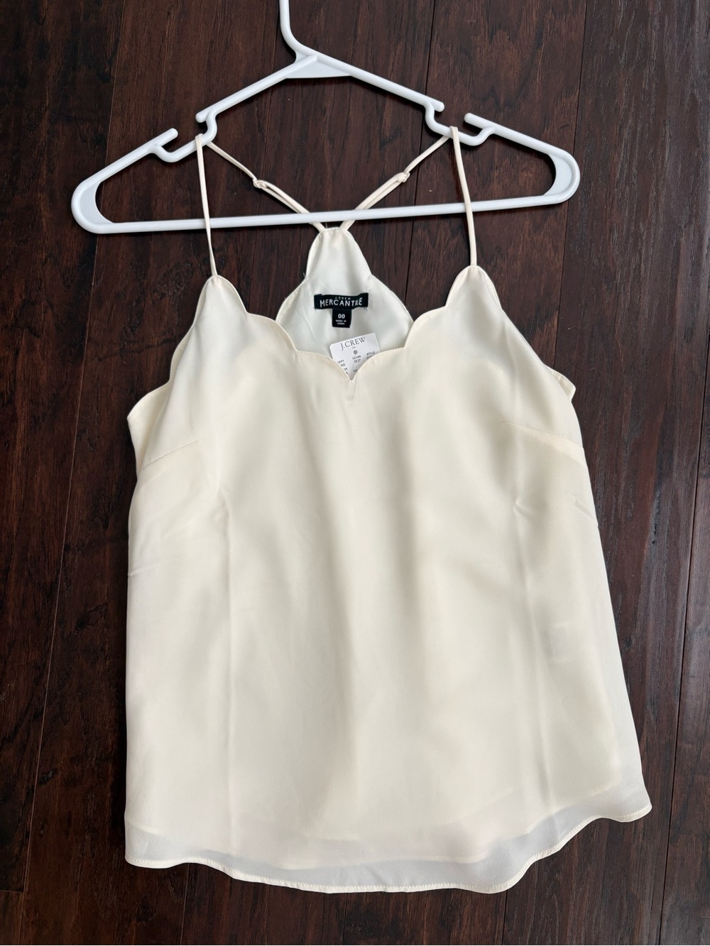 J. Crew Factory Scallop-Edge Cream Camisole